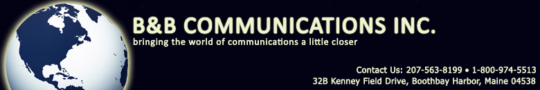 B & B Communications Logo and Address